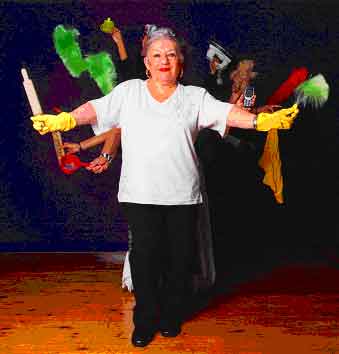 Woman with many arms