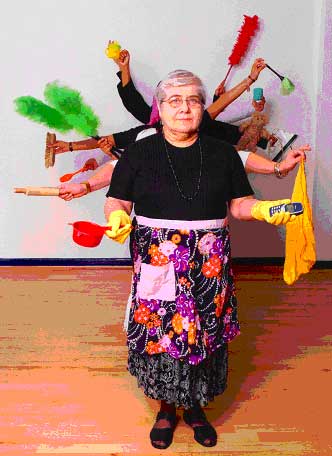 Woman with many arms